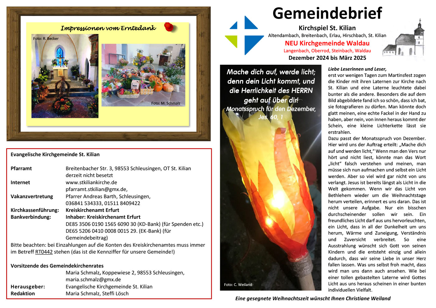 Kirchenspiel St. Kilian: Gemeindebrief 12.24-03.25 (Seite 1)